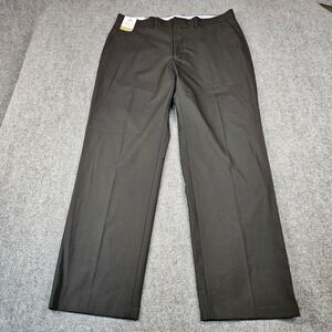 J.M. Haggar Mens Premium Dress Pants 38x32 Black Classic Fit 4-Way Stretch New